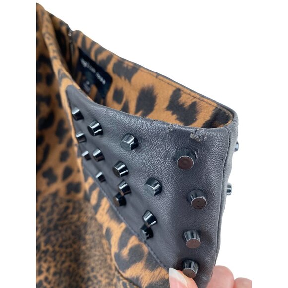 English Rose Leopard Print Studded Mini Skirt Medium - Picture 7 of 7